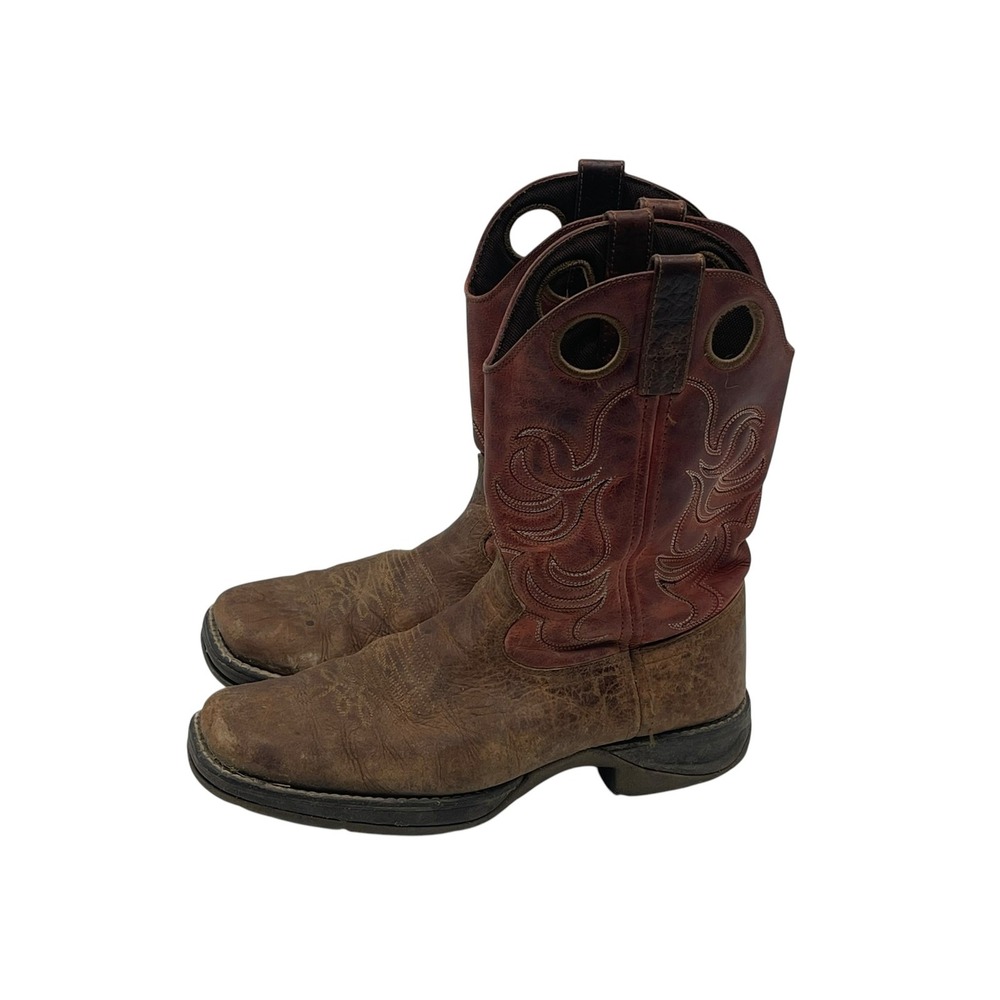 Durango Rebel Men's Distressed Brown Leather Square Toe Cowboy Work Boots Sz 11